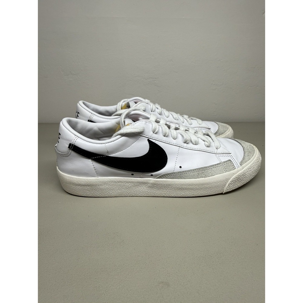 Nike Blazer Low Men's White/Black Leather Lace-Up Sneakers US 8.5